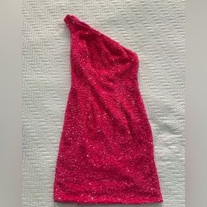 Loyeloy One Shoulder Sequin Mini Dress